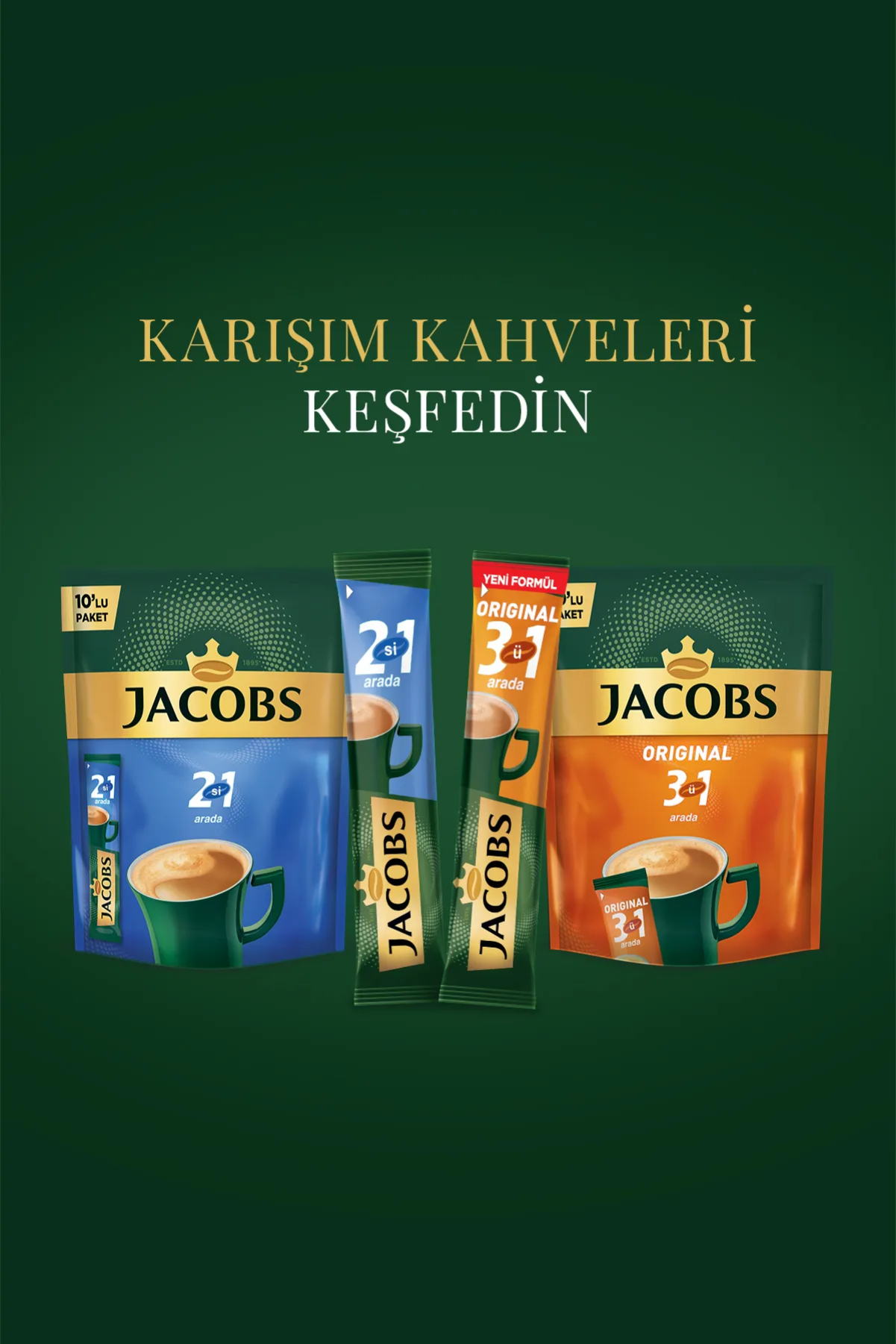 Jacobs 2si 1 Arada Kahve 40 Adet ( 4 X 10’lu Paket )
